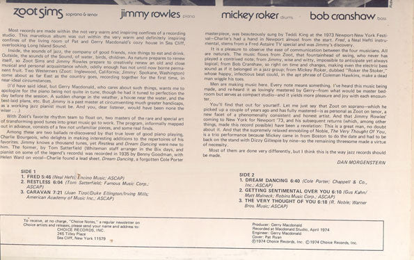 Zoot Sims : Zoot Sims' Party (LP, Album)
