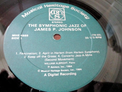 James P. Johnson*, William Albright : The Symphonic Jazz Of James P. Johnson (LP)