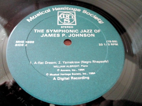 James P. Johnson*, William Albright : The Symphonic Jazz Of James P. Johnson (LP)