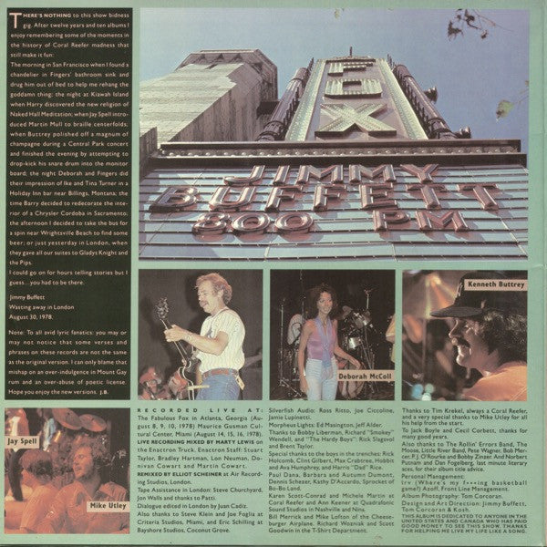 Jimmy Buffett : "You Had To Be There" - Recorded Live (2xLP, Album, Gat)