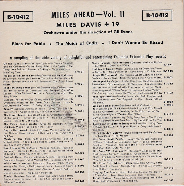Miles Davis + 19, Gil Evans : Miles Ahead, Vol. II (7", EP)