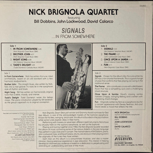 Nick Brignola Quartet : Signals...In From Somewhere (LP, Album)