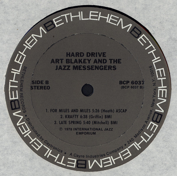 Art Blakey & The Jazz Messengers : Hard Drive (LP, Album, Mono)