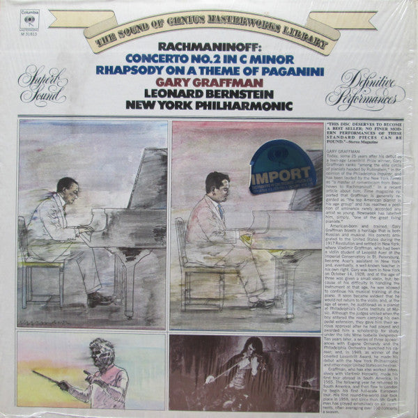 Rachmaninoff*, Gary Graffman, Leonard Bernstein, New York Philharmonic : Concerto No. 2 In C Minor / Rhapsody On A Theme Of Paganini (LP, RE)