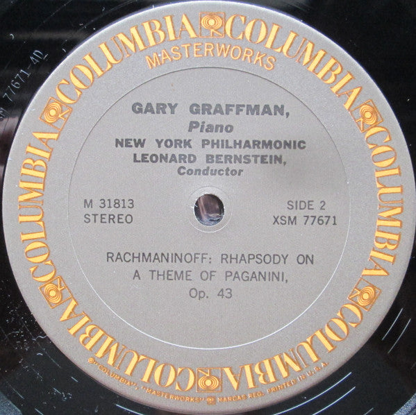 Rachmaninoff*, Gary Graffman, Leonard Bernstein, New York Philharmonic : Concerto No. 2 In C Minor / Rhapsody On A Theme Of Paganini (LP, RE)