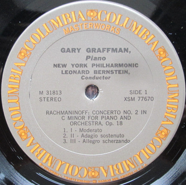 Rachmaninoff*, Gary Graffman, Leonard Bernstein, New York Philharmonic : Concerto No. 2 In C Minor / Rhapsody On A Theme Of Paganini (LP, RE)
