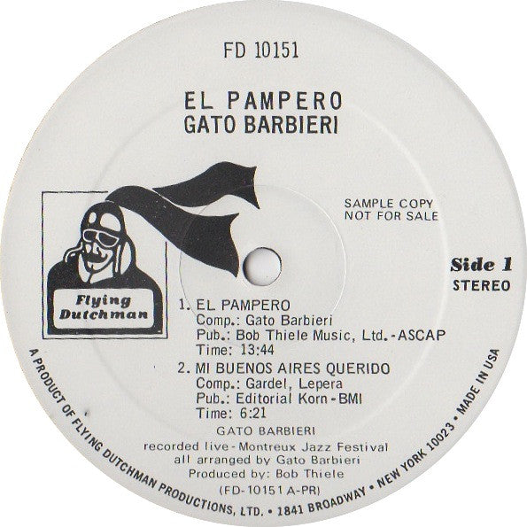Gato Barbieri : El Pampero (LP, Album, Promo)