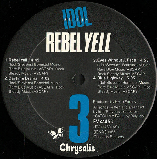 Billy Idol : Rebel Yell (LP, Album, Car)
