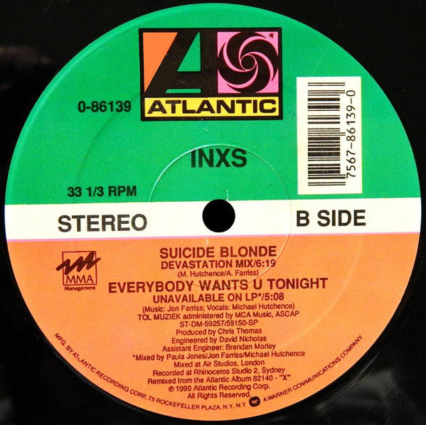 INXS : Suicide Blonde (12", Single)