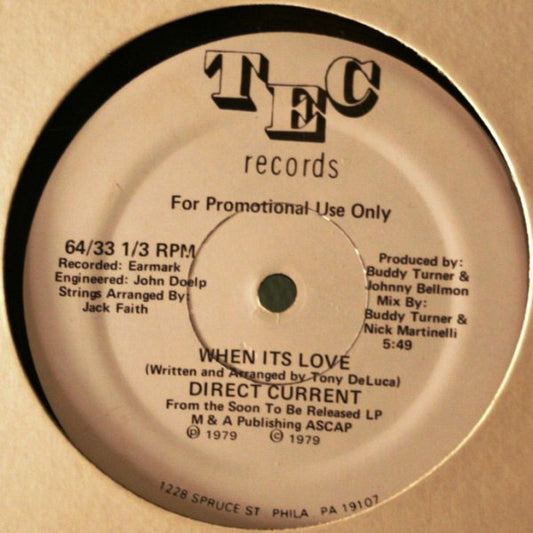 Direct Current : When Its Love (12", Promo)