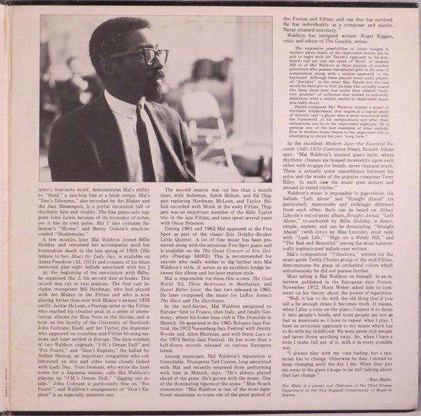 Mal Waldron : One And Two (LP, Album, RE + LP, Album, RE + Comp)