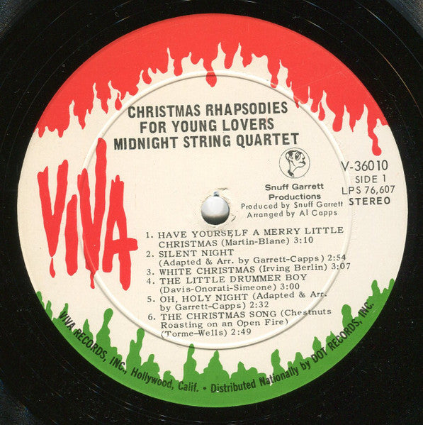 Midnight String Quartet : Christmas Rhapsodies For Young Lovers (LP, Album)