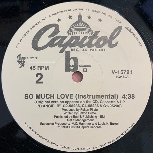 B Angie B : So Much Love (12", Single)