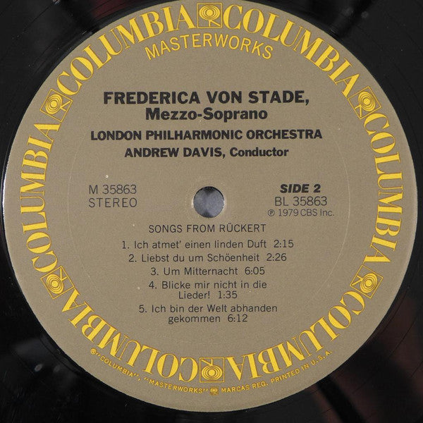 Frederica von Stade, London Philharmonic Orchestra, Andrew Davis - Mahler* : Songs Of A Wayfarer / Rückertlieder / Two Songs From Des Knaben Wunderhorn (LP, Album)