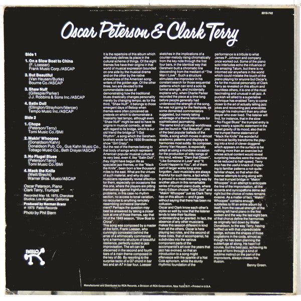 Oscar Peterson & Clark Terry : Oscar Peterson & Clark Terry (LP, Album, Ind)