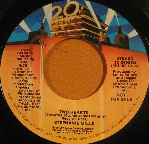Stephanie Mills : Two Hearts (7", Single, Promo)