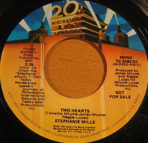 Stephanie Mills : Two Hearts (7", Single, Promo)
