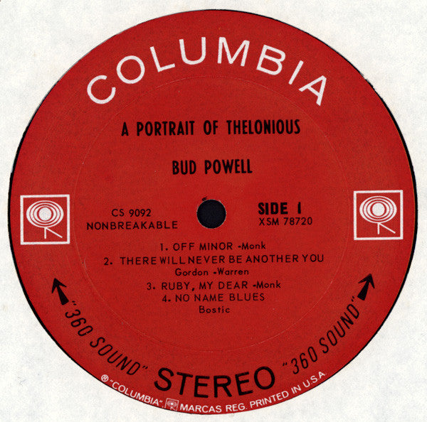 Bud Powell : A Portrait Of Thelonious (LP, Album)