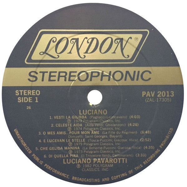 Luciano Pavarotti : Luciano (LP, Album, Comp)