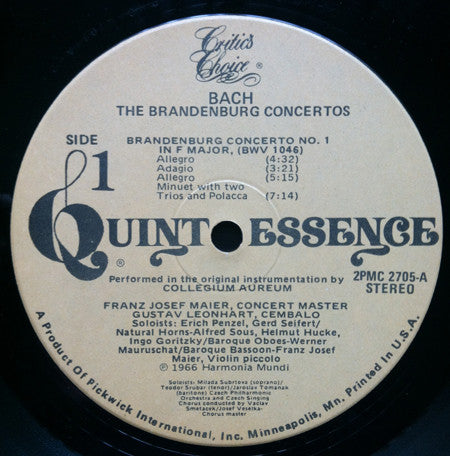 J. S. Bach*, Franzjosef Maier : The Brandenburg Concertos (Complete) (2xLP)