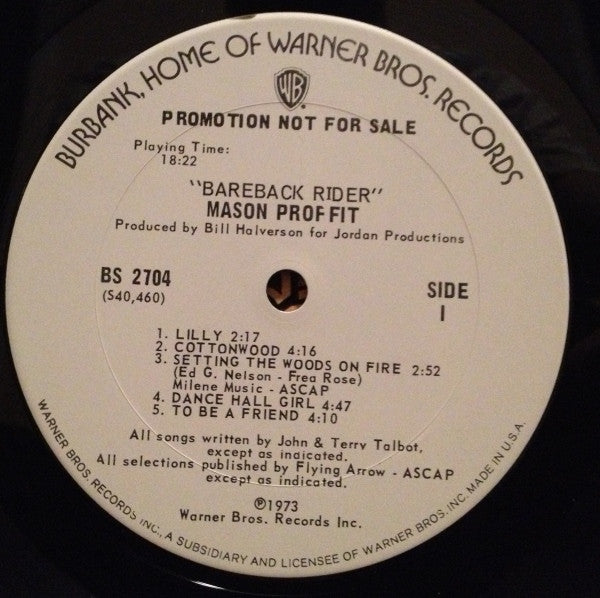 Mason Proffit : Bareback Rider (LP, Album, Promo, Gat)