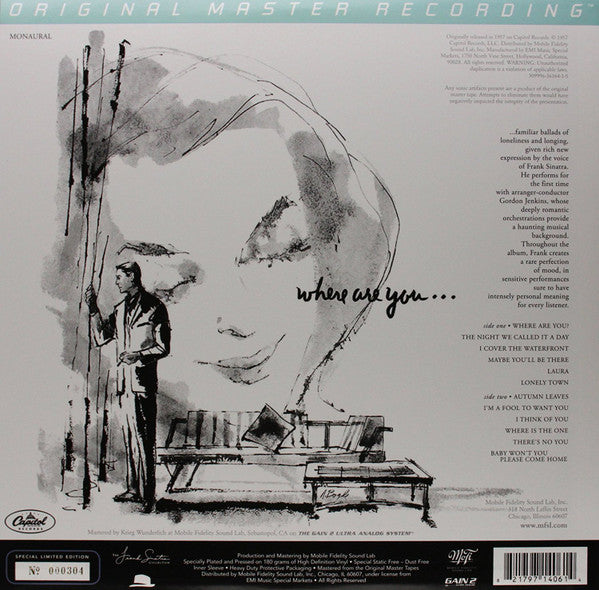 Frank Sinatra With Gordon Jenkins And His Orchestra : Where Are You? (LP, Album, Mono, Ltd, Num, RE, RM, 180)