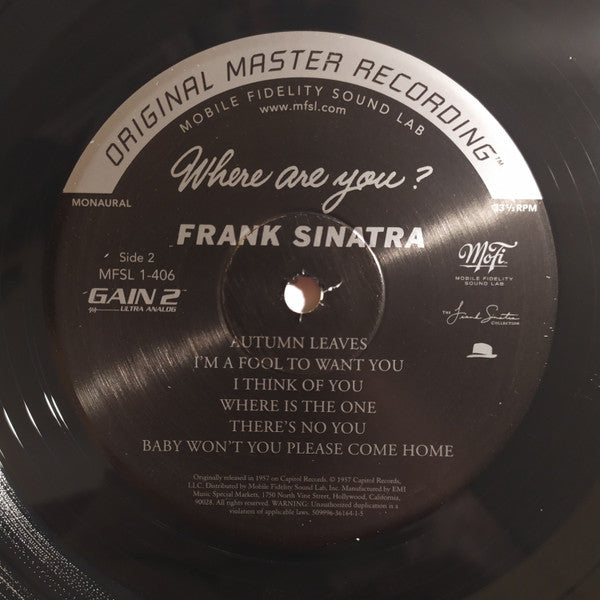 Frank Sinatra With Gordon Jenkins And His Orchestra : Where Are You? (LP, Album, Mono, Ltd, Num, RE, RM, 180)