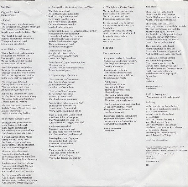 Rush : Hemispheres (LP, Album, RE)