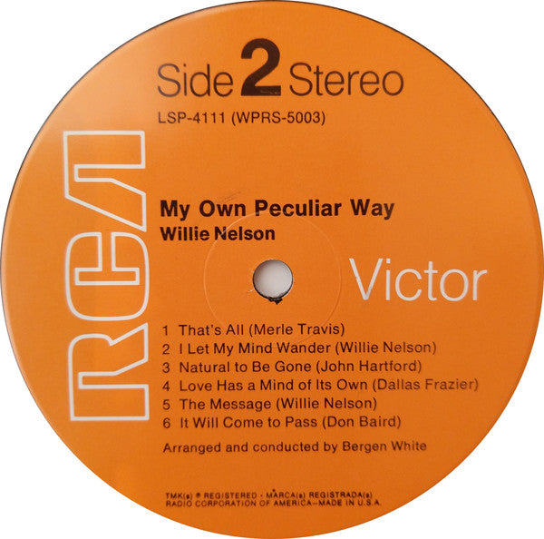 Willie Nelson : My Own Peculiar Way (LP, Album, Ind)