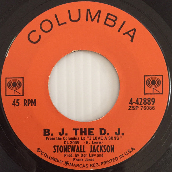 Stonewall Jackson : Big House On The Corner / B. J. The D. J. (7", Single, Styrene)