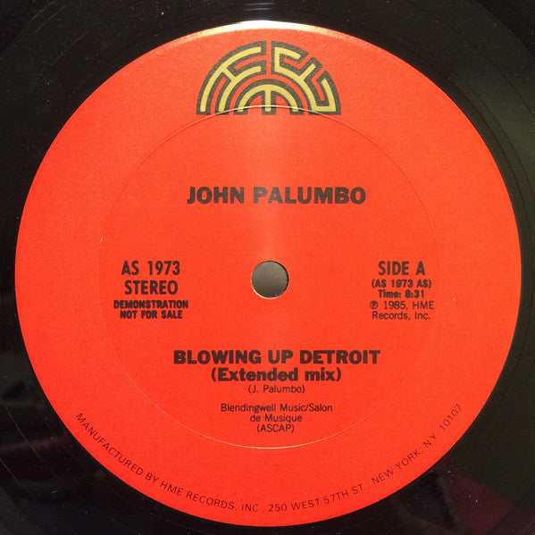 John Palumbo : Blowing Up Detroit (12", Promo)