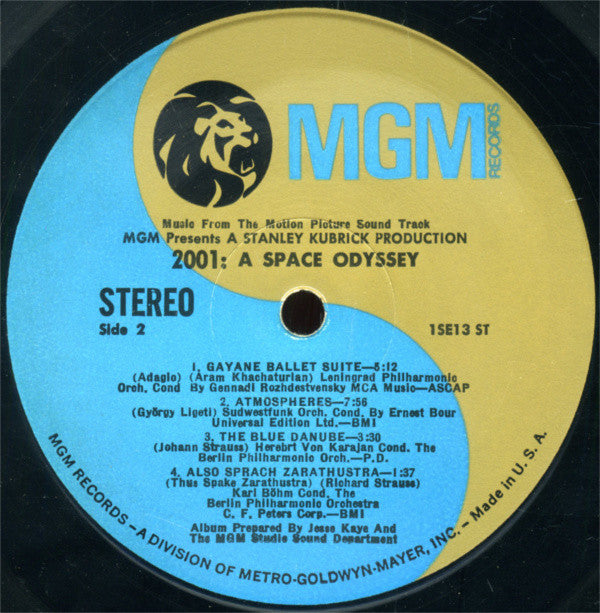 Various : 2001: A Space Odyssey (Music From The Motion Picture Sound Track) (LP, Album, MGM)