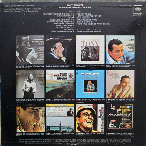 Tony Bennett : Yesterday I Heard The Rain (LP, Album)