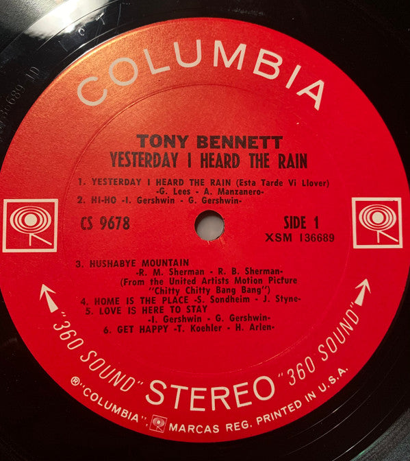 Tony Bennett : Yesterday I Heard The Rain (LP, Album)