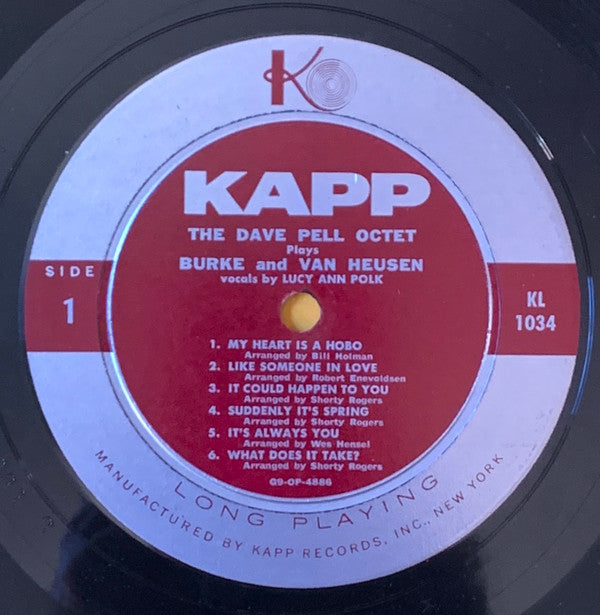 The Dave Pell Octet* With Lucy Ann Polk : The Dave Pell Octet Plays Burke & Van Heusen (LP, Album, Mono)