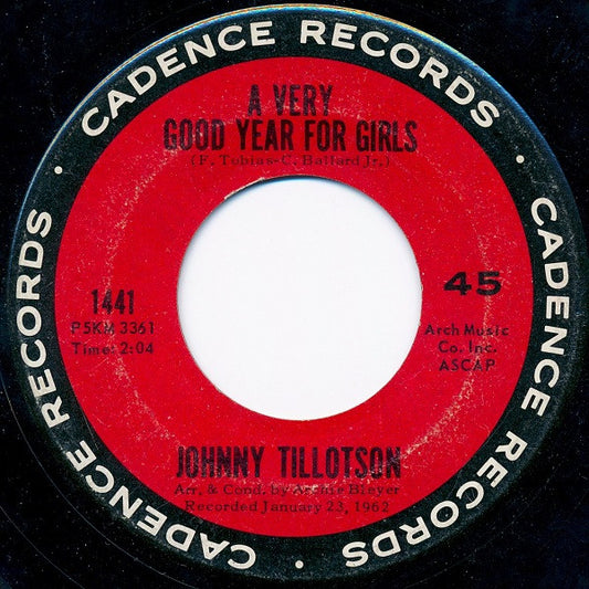 Johnny Tillotson : A Very Good Year For Girls / Funny How Time Slips Away (7", Single)