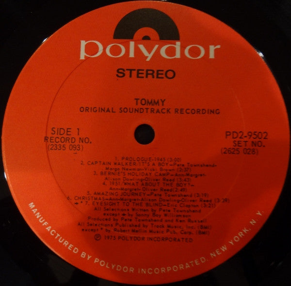 Various : Tommy (Original Soundtrack Recording) (2xLP, Album, PRC)