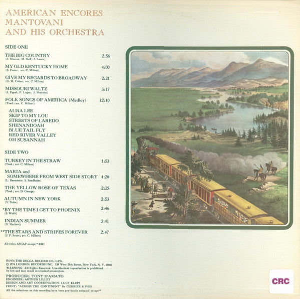 Mantovani And His Orchestra : American Encores (LP, Club)