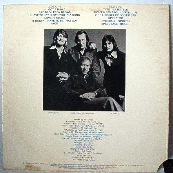 The Ventures : The Jim Croce Songbook (LP, Album, Ter)