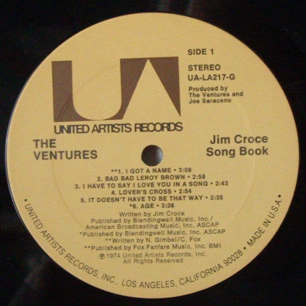 The Ventures : The Jim Croce Songbook (LP, Album, Ter)