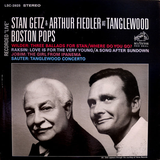 Stan Getz & Arthur Fiedler, Boston Pops Orchestra : Stan Getz & Arthur Fiedler At Tanglewood (LP, Album, Ind)