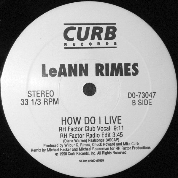 LeAnn Rimes : How Do I Live (Dance Mix) (12")