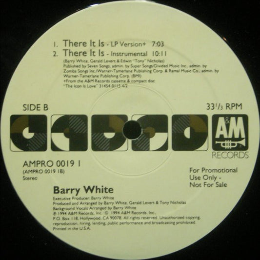 Barry White : There It Is (12", Promo)