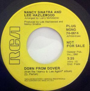 Nancy Sinatra And Lee Hazlewood* : Down From Dover (7", Single, Mono, Promo)