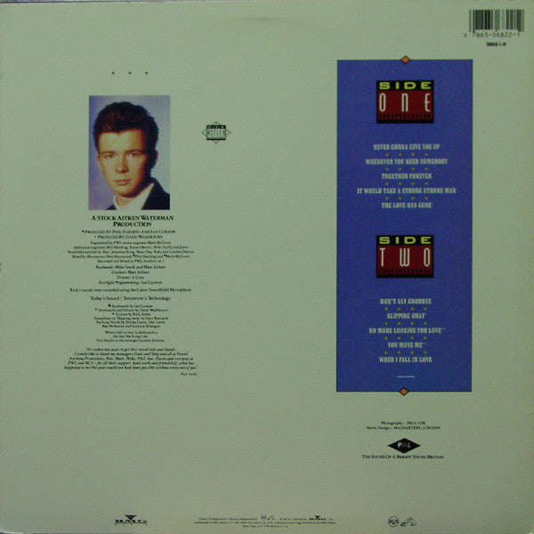 Rick Astley : Whenever You Need Somebody (LP, Album, Hau)