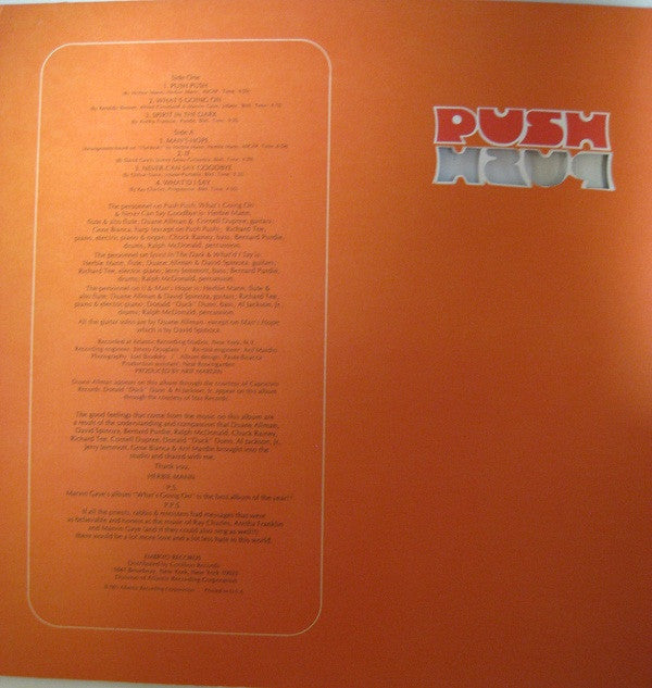 Herbie Mann : Push Push (LP, Album, Club)