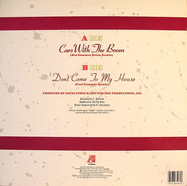 L'Trimm : Cars With The Boom (12")