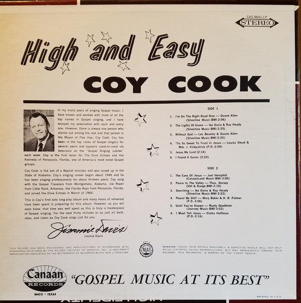 Coy Cook : High And Easy (LP, Album)