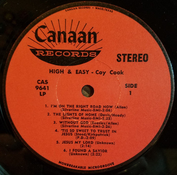 Coy Cook : High And Easy (LP, Album)
