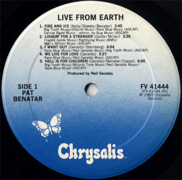 Benatar* : Live From Earth (LP, Album, PRC)
